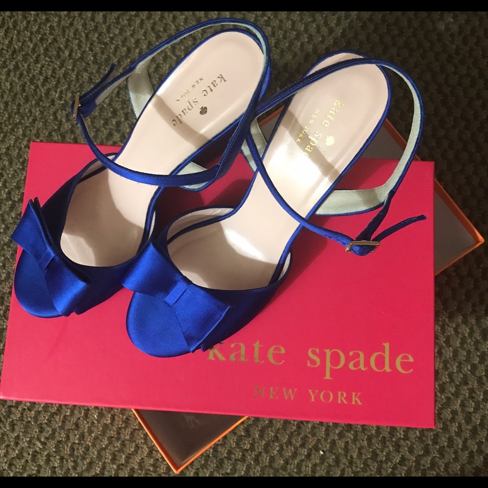 Satin cobalt blue shoes